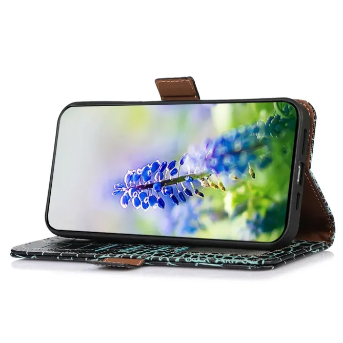 Housse POCO F8 Pro cuir véritable aspect croco