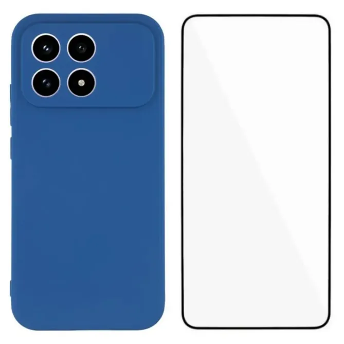 Pack Coque Silicone POCO F8 Pro Bords Droits avec Verre Trempé