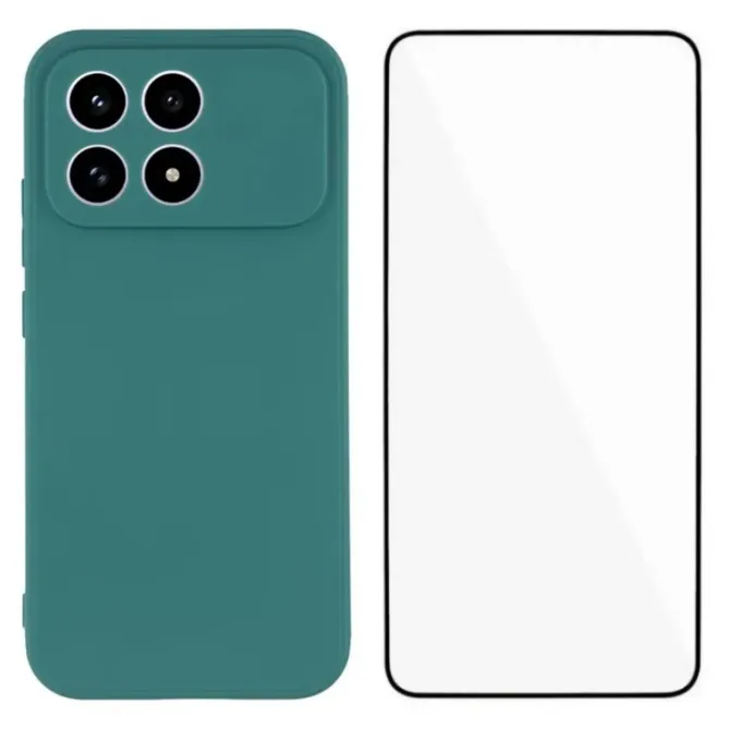 Pack Coque Silicone POCO F8 Pro Bords Droits avec Verre Trempé