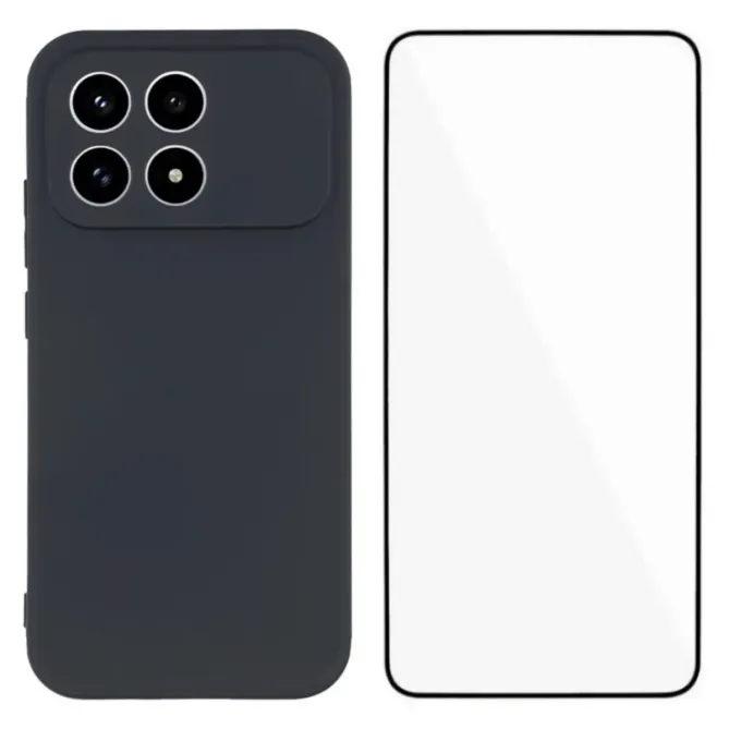 Pack Coque Silicone POCO F8 Pro Bords Droits avec Verre Trempé