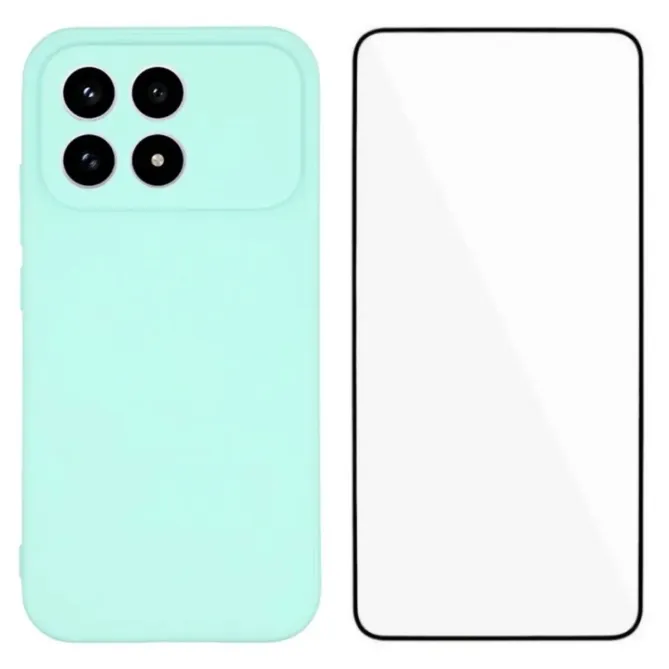 Pack Coque Silicone POCO F8 Pro Bords Droits avec Verre Trempé