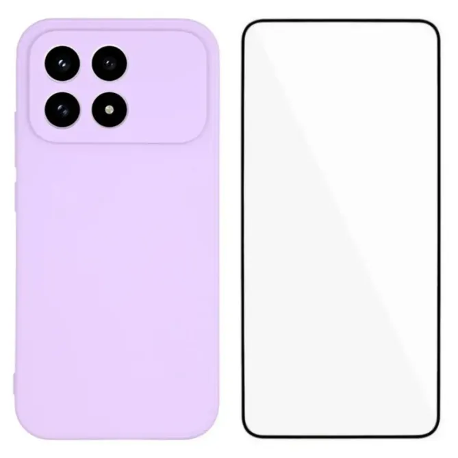 Pack Coque Silicone POCO F8 Pro Bords Droits avec Verre Trempé