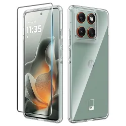 Coque transparente Motorola Edge 70 avec protection d'écran en verre t