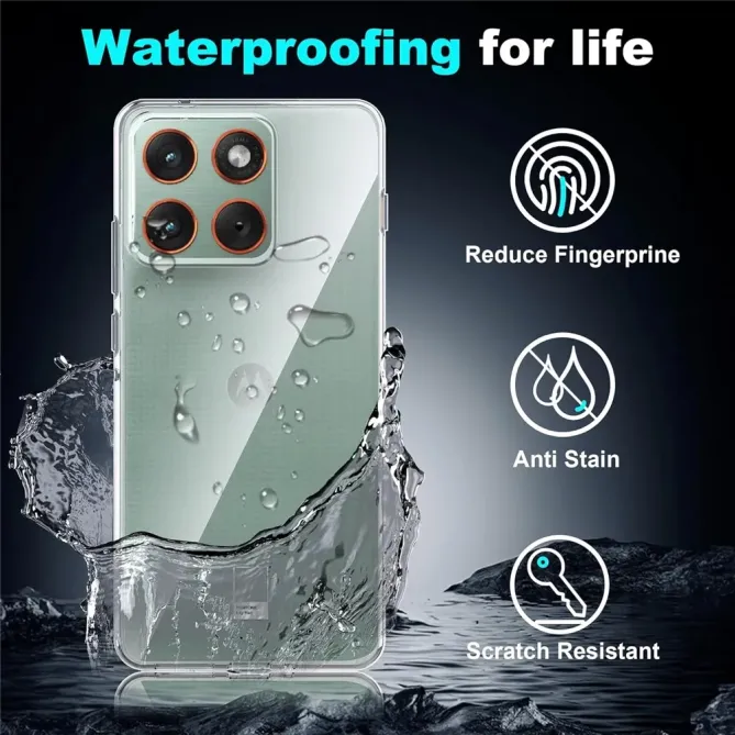 Coque transparente Motorola Edge 70 avec protection d'écran en verre t