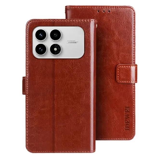 Housse POCO F8 Pro IDEWEI Folio Effet Cuir