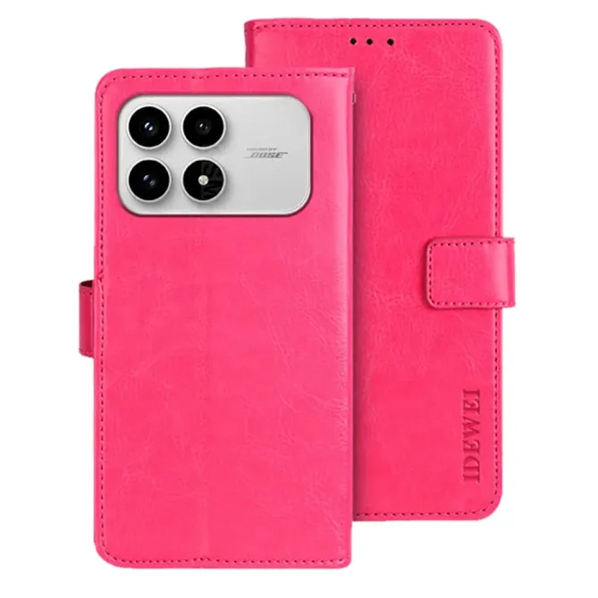 Housse POCO F8 Pro IDEWEI Folio Effet Cuir