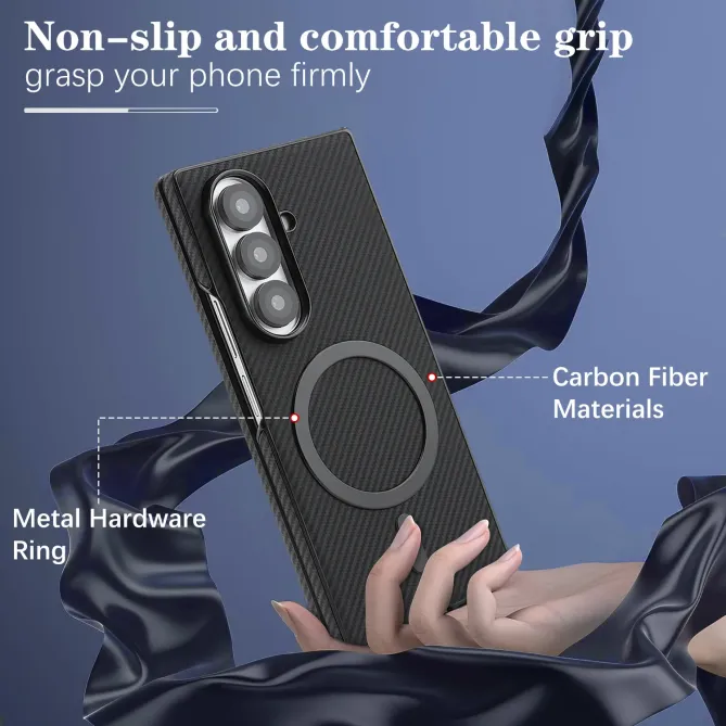 Coque Samsung Galaxy Z Fold 6 Texture Fibre de Carbone MagSafe Souple