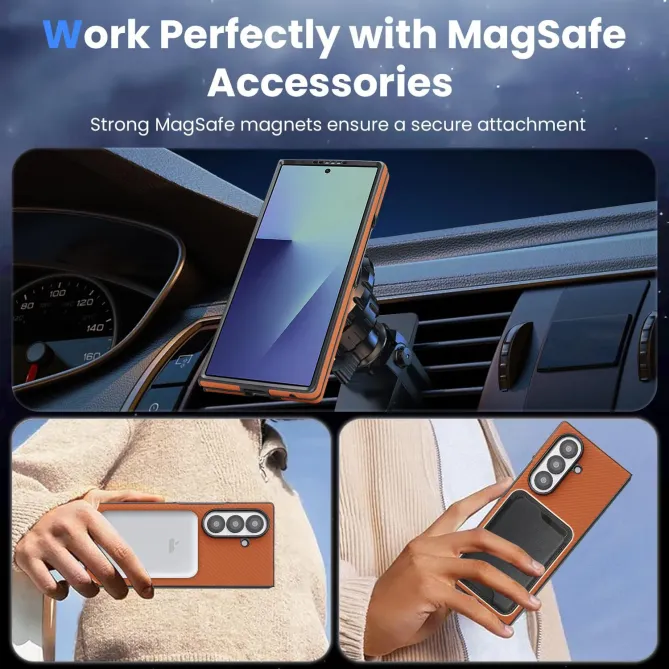 Coque Samsung Galaxy Z Fold 6 Texture Fibre de Carbone MagSafe Souple