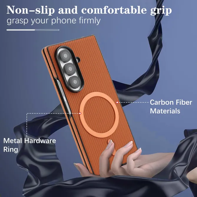 Coque Samsung Galaxy Z Fold 6 Texture Fibre de Carbone MagSafe Souple