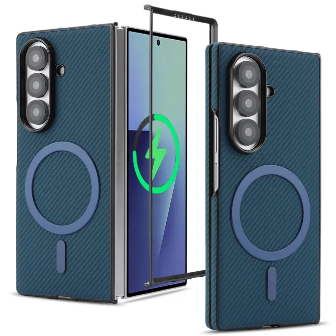 Coque Samsung Galaxy Z Fold 6 Texture Fibre de Carbone MagSafe Souple