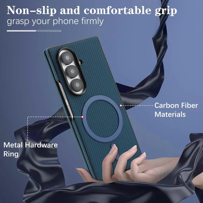 Coque Samsung Galaxy Z Fold 6 Texture Fibre de Carbone MagSafe Souple