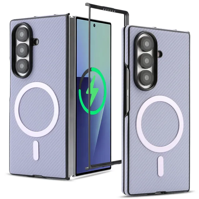 Coque Samsung Galaxy Z Fold 6 Texture Fibre de Carbone MagSafe Souple