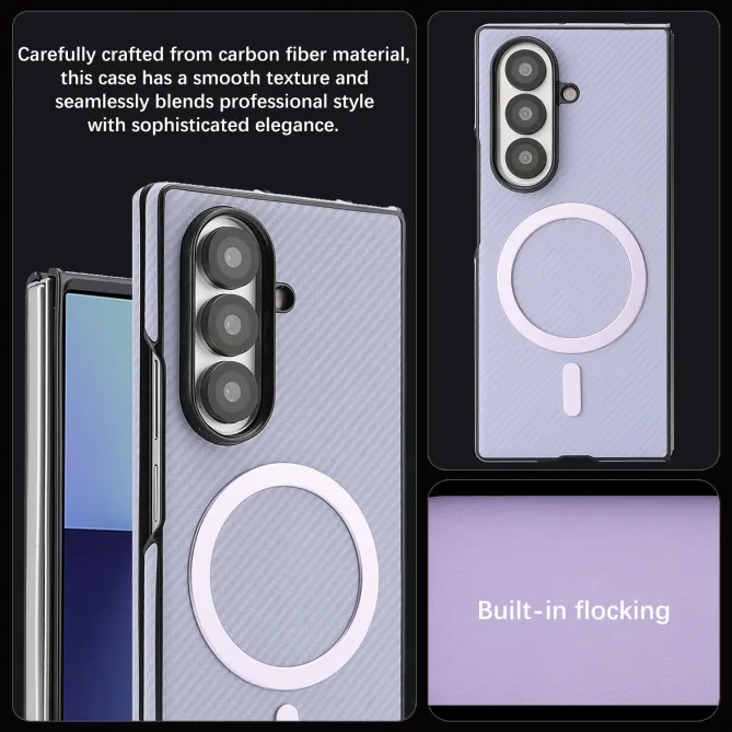 Coque Samsung Galaxy Z Fold 6 Texture Fibre de Carbone MagSafe Souple