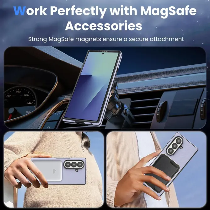 Coque Samsung Galaxy Z Fold 6 Texture Fibre de Carbone MagSafe Souple