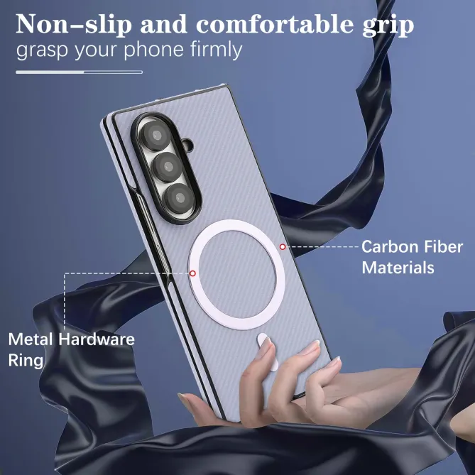 Coque Samsung Galaxy Z Fold 6 Texture Fibre de Carbone MagSafe Souple