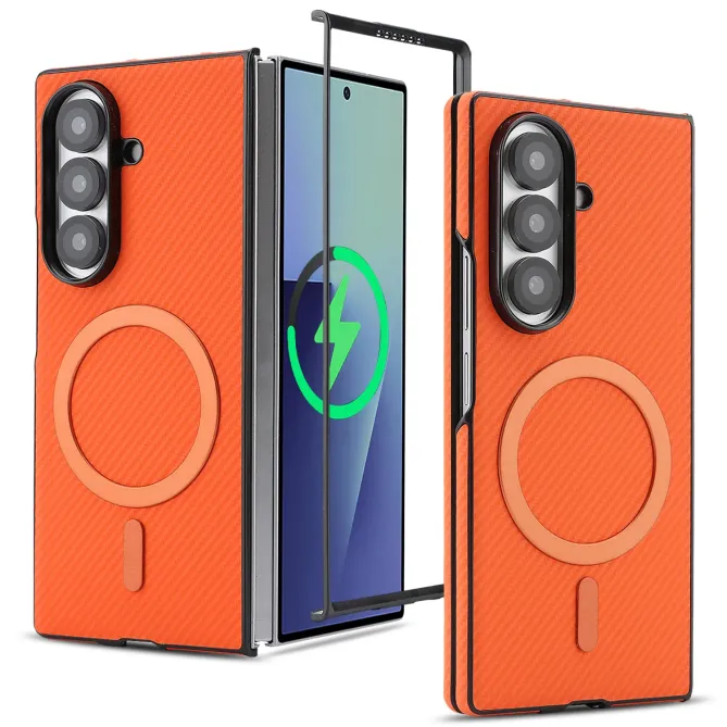 Coque Samsung Galaxy Z Fold 6 Texture Fibre de Carbone MagSafe Souple