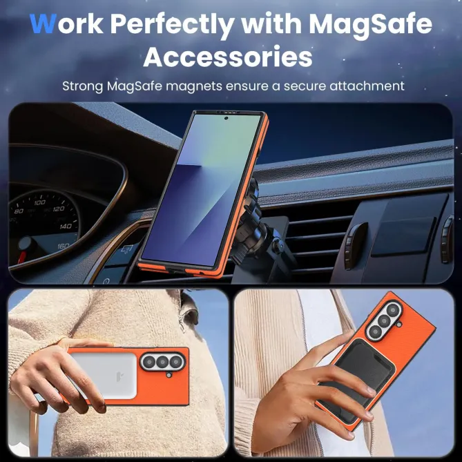 Coque Samsung Galaxy Z Fold 6 Texture Fibre de Carbone MagSafe Souple