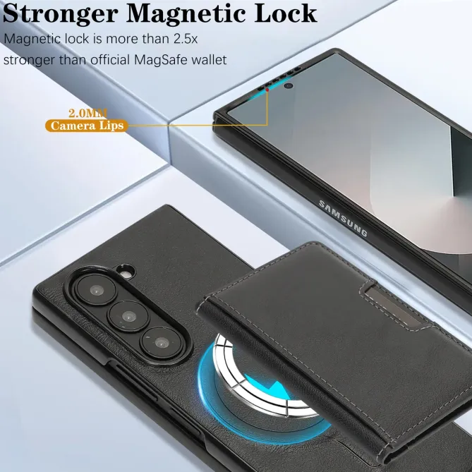 Coque Samsung Galaxy Z Fold 6 MagSafe Porte-Cartes Détachable Simili C