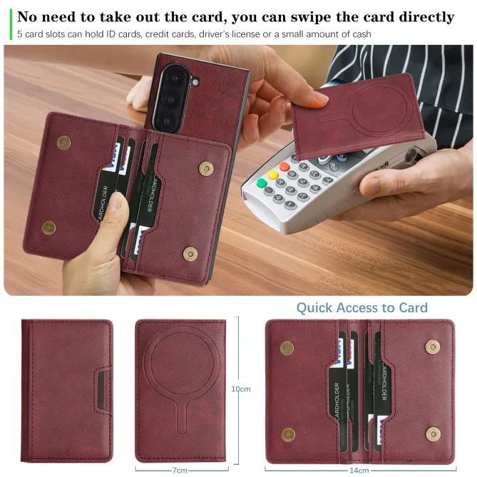 Coque Samsung Galaxy Z Fold 6 MagSafe Porte-Cartes Détachable Simili C