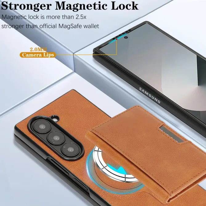 Coque Samsung Galaxy Z Fold 6 MagSafe Porte-Cartes Détachable Simili C