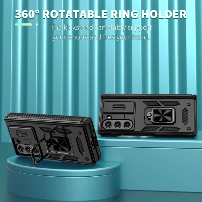 Coque Samsung Galaxy Z Fold 6 Support Anneau et Cache Caméra Coulissan