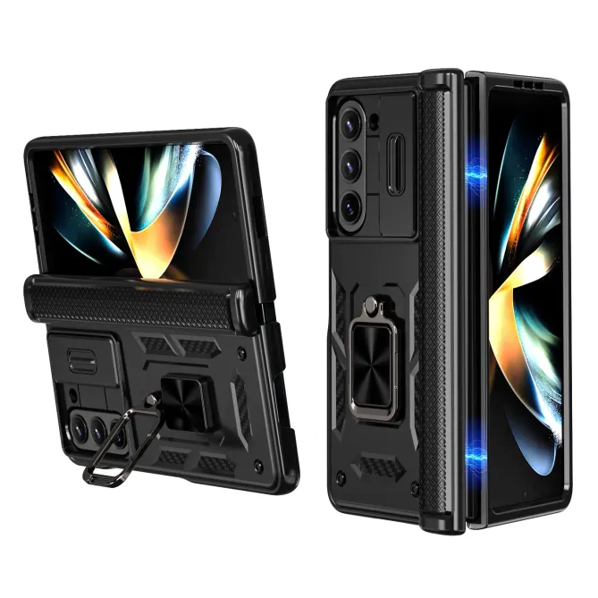 Coque Samsung Galaxy Z Fold 6 Support Anneau et Cache Caméra Coulissan