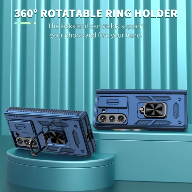 Coque Samsung Galaxy Z Fold 6 Support Anneau et Cache Caméra Coulissan