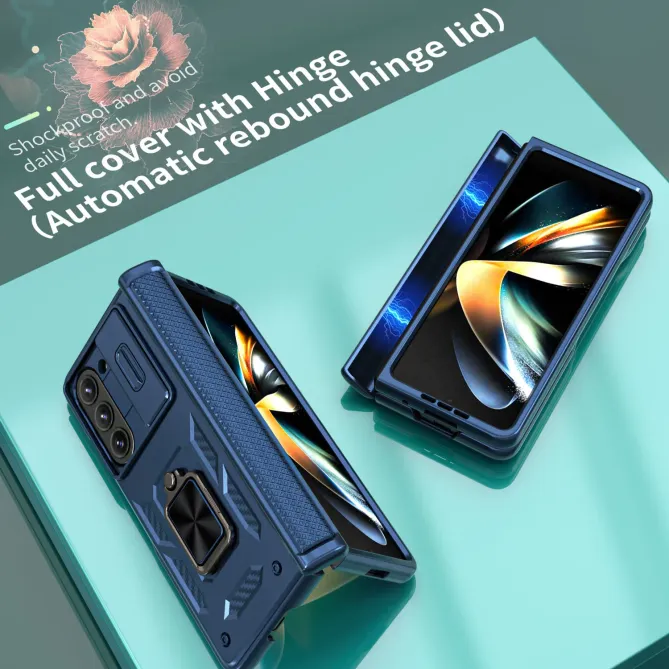 Coque Samsung Galaxy Z Fold 6 Support Anneau et Cache Caméra Coulissan
