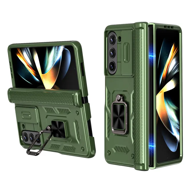 Coque Samsung Galaxy Z Fold 6 Support Anneau et Cache Caméra Coulissan