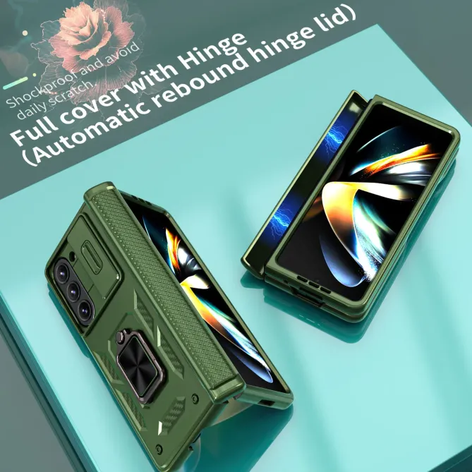 Coque Samsung Galaxy Z Fold 6 Support Anneau et Cache Caméra Coulissan