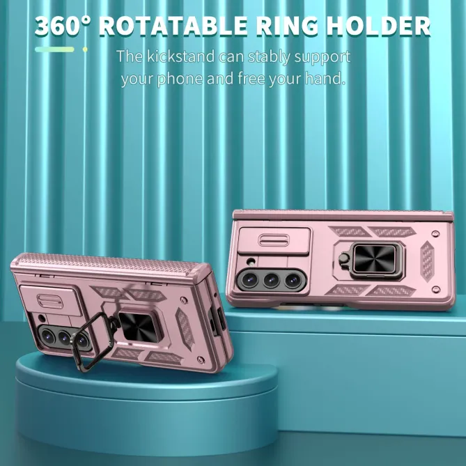 Coque Samsung Galaxy Z Fold 6 Support Anneau et Cache Caméra Coulissan