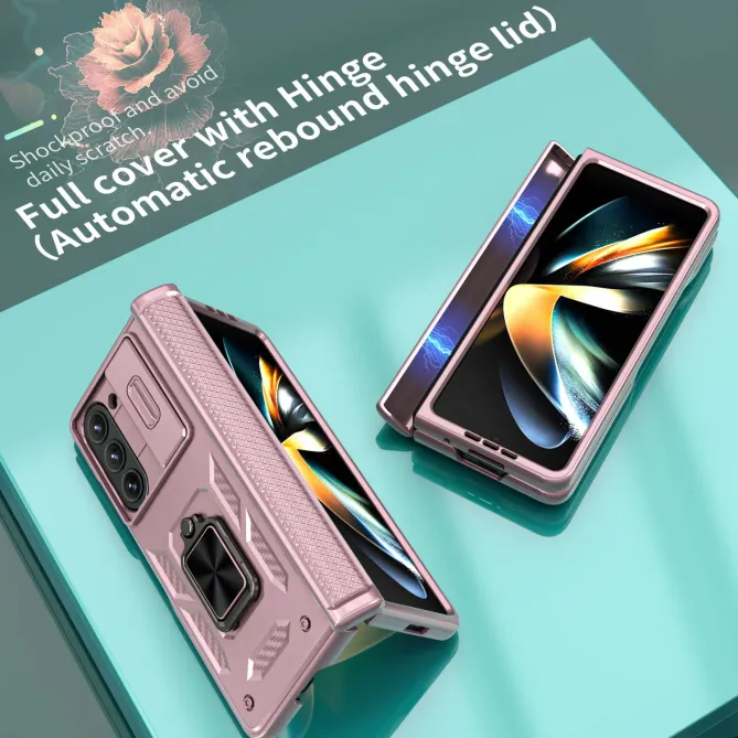 Coque Samsung Galaxy Z Fold 6 Support Anneau et Cache Caméra Coulissan