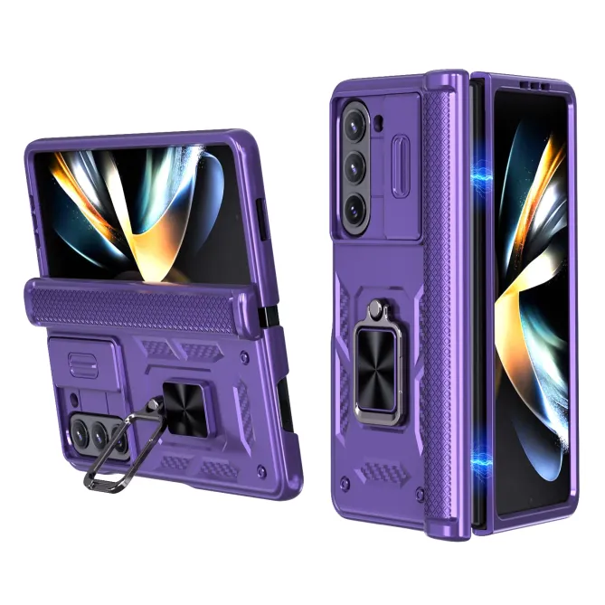 Coque Samsung Galaxy Z Fold 6 Support Anneau et Cache Caméra Coulissan