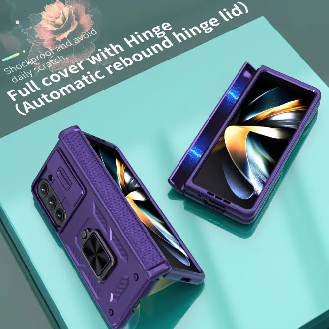 Coque Samsung Galaxy Z Fold 6 Support Anneau et Cache Caméra Coulissan