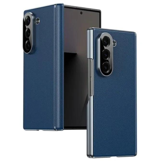 Coque Samsung Galaxy Z Fold 6 Protection Charnière Simili Cuir Grainé