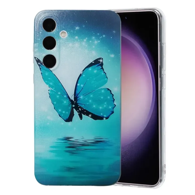 Coque Samsung Galaxy S26 Plus Papillon Turquoise Aquarelle