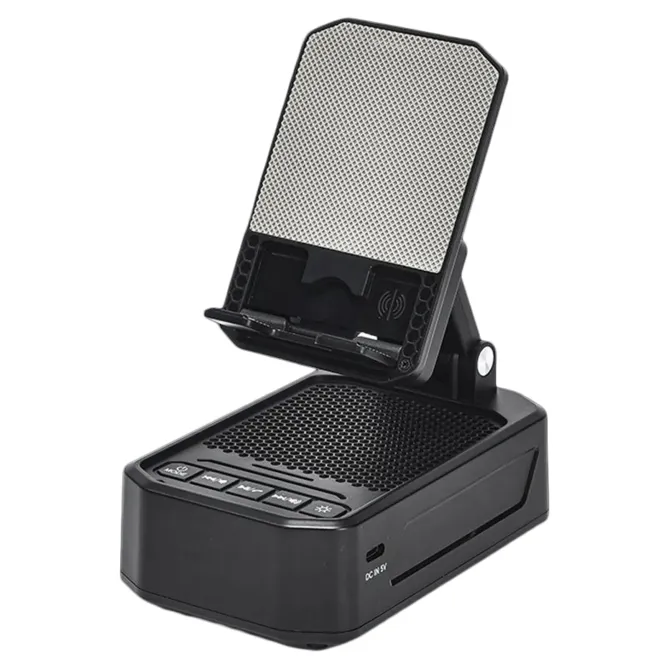 Support Téléphone Bureau Enceinte Bluetooth 3-en-1 Batterie Externe Pl