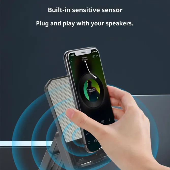 Support Téléphone Bureau Enceinte Bluetooth 3-en-1 Batterie Externe Pl