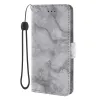 Housse iPhone 17 Motif Marbre Rabat Magnétique Lanière
