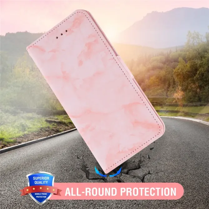 Housse iPhone 17 Motif Marbre Rabat Magnétique Lanière