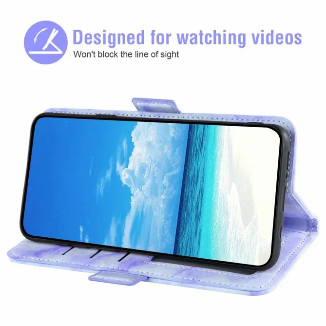 Housse iPhone 17 Motif Marbre Rabat Magnétique Lanière