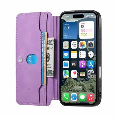 Housse iPhone 17 Portefeuille Zippé Détachable | CASENEO Violet clair - photo 22