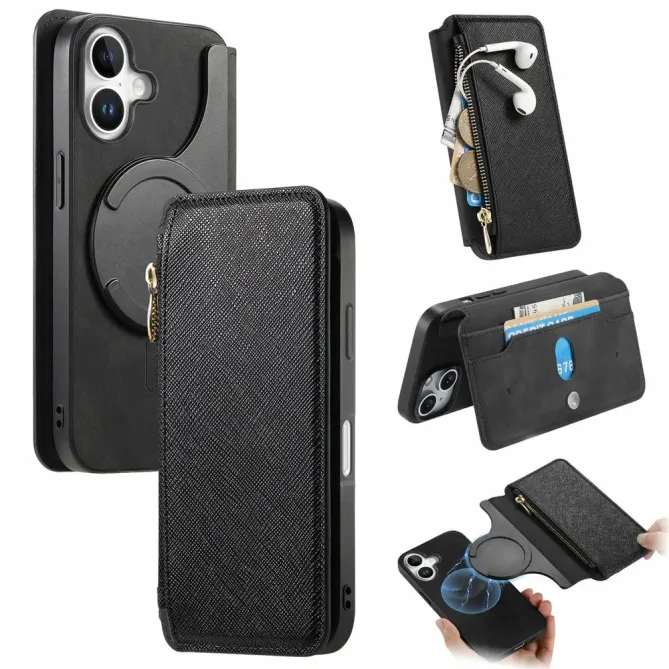 Housse iPhone 17 Portefeuille Zippé Détachable | CASENEO