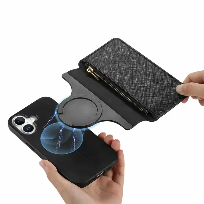 Housse iPhone 17 Portefeuille Zippé Détachable | CASENEO