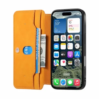 Housse iPhone 17 Portefeuille Zippé Détachable | CASENEO Orange - photo 42