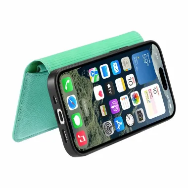 Housse iPhone 17 Portefeuille Zippé Détachable | CASENEO Vert - photo 52