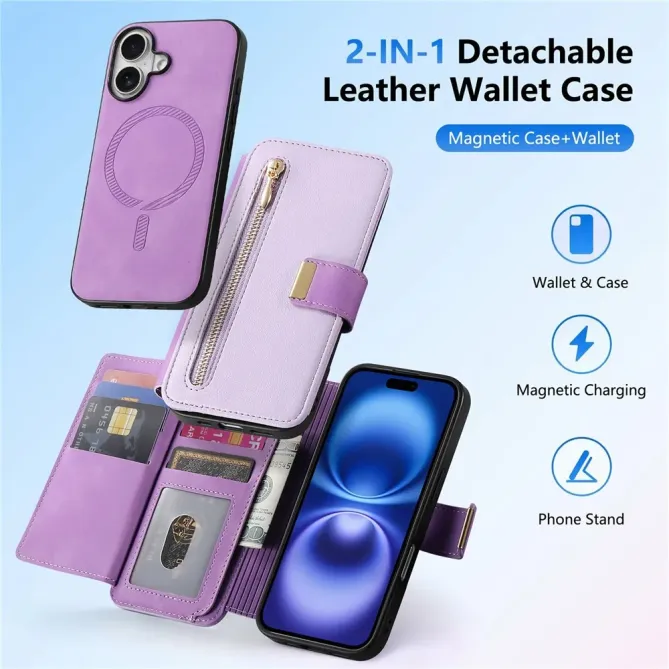 Housse iPhone 17 Portefeuille Zippé Modulable | COMPAGNON
