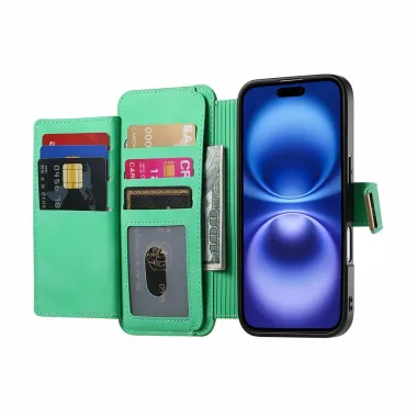 Housse iPhone 17 Portefeuille Zippé Modulable | COMPAGNON Vert - photo 56