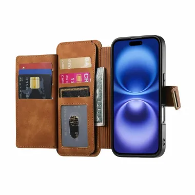 Housse iPhone 17 Portefeuille Zippé Modulable | COMPAGNON Marron - photo 67
