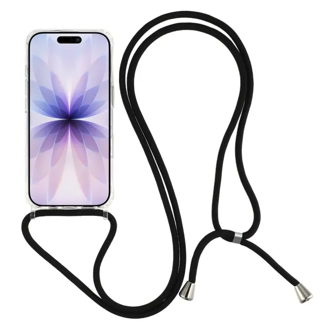 Coque iPhone 17 Transparente Cordon Tour de Cou TPU PC Antichoc